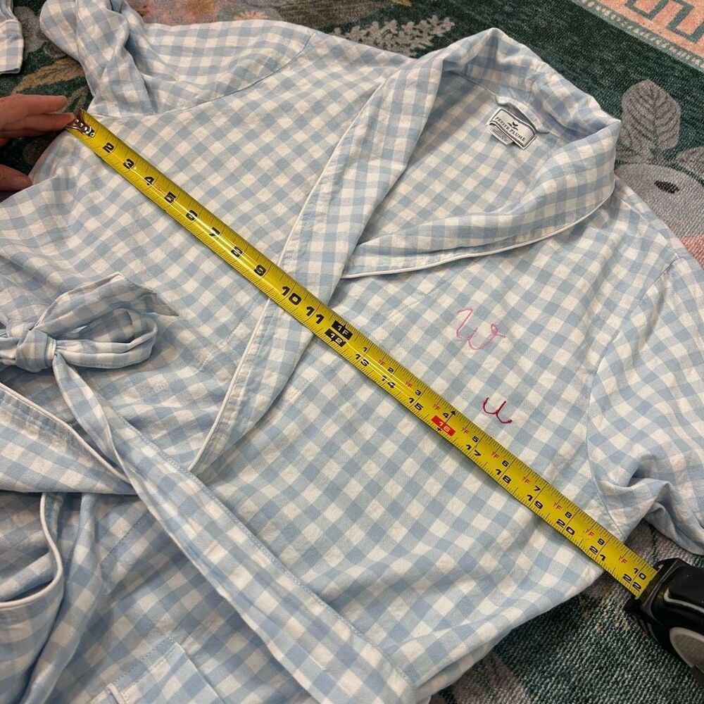 Blue Checkered Women's Robe - Picture 12 of 13